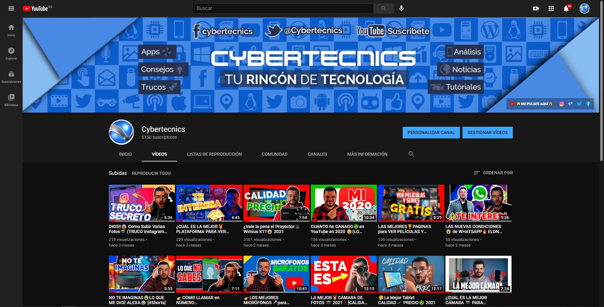 canal de youtube cybertecnics